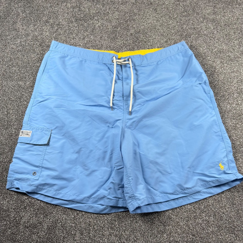 Polo Ralph‎ Lauren Swim Trunks Men's 3XB Blue Cargo Pocket Mesh Lined Big & Tall